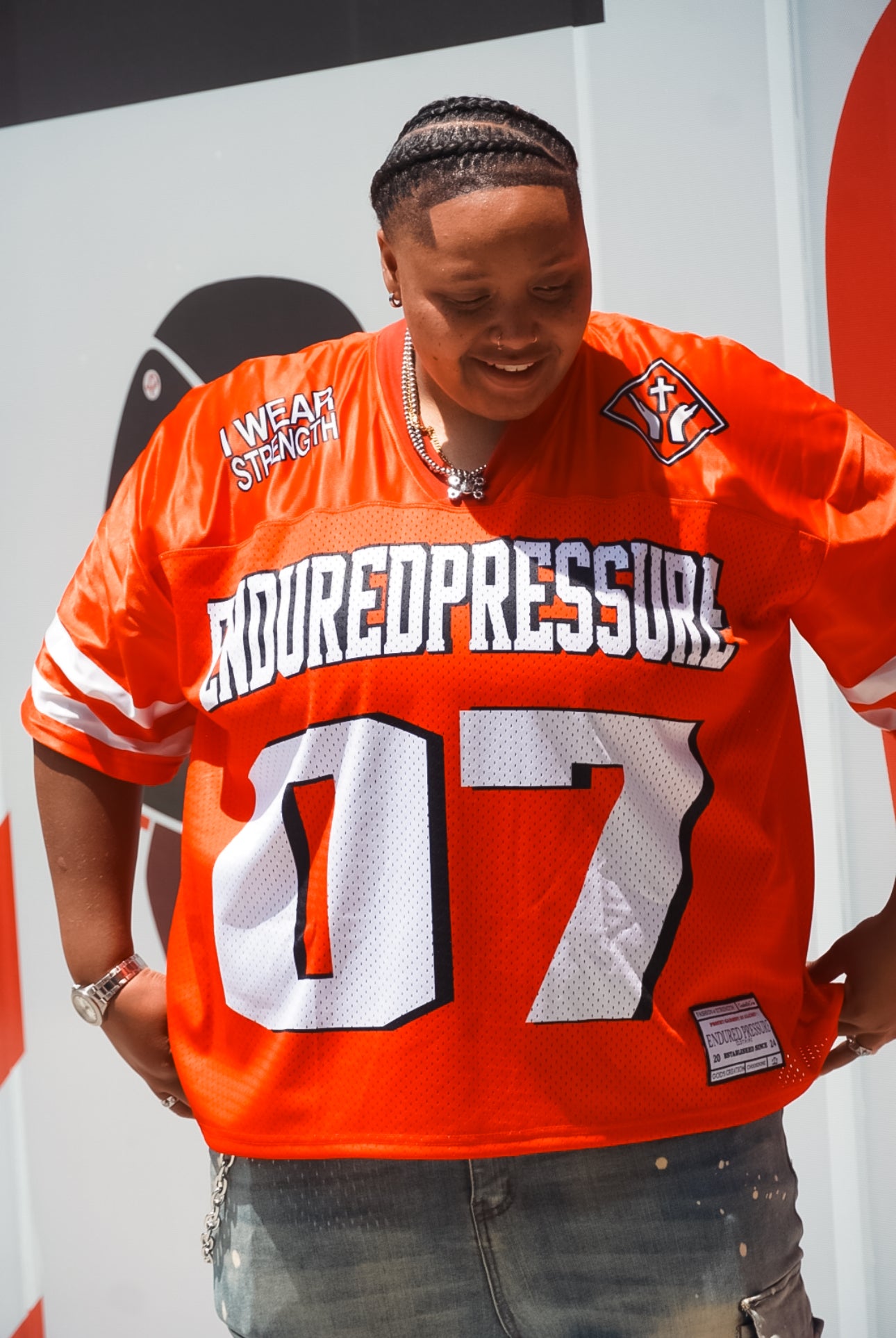 Red 'I WEAR STRENGTH' Jersey